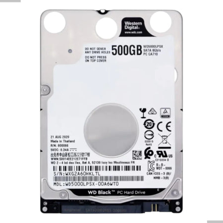 HD Western Digital 500GB 2.5" 7200RPM SATA WD5000LPSX 75a6w Interno - Excelente