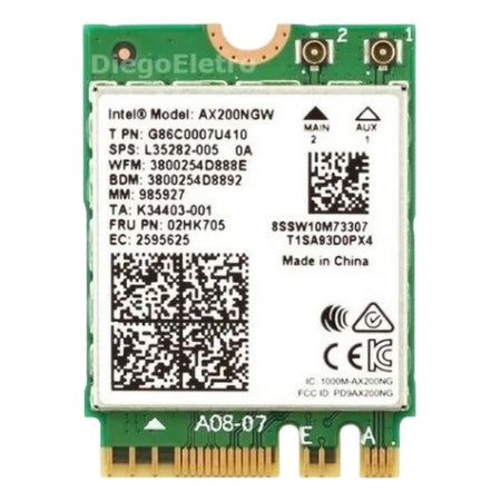 Placa Wireless Intel Ax200ngw 2.4ghz Bluetooth 5.1 Dual Band